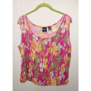 Erika tropical seersucker tank top size large
